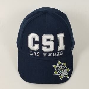 CSI Las Vegas Hat Cap Strap Back Navy Blue Embroidered Investigator Badge Mens